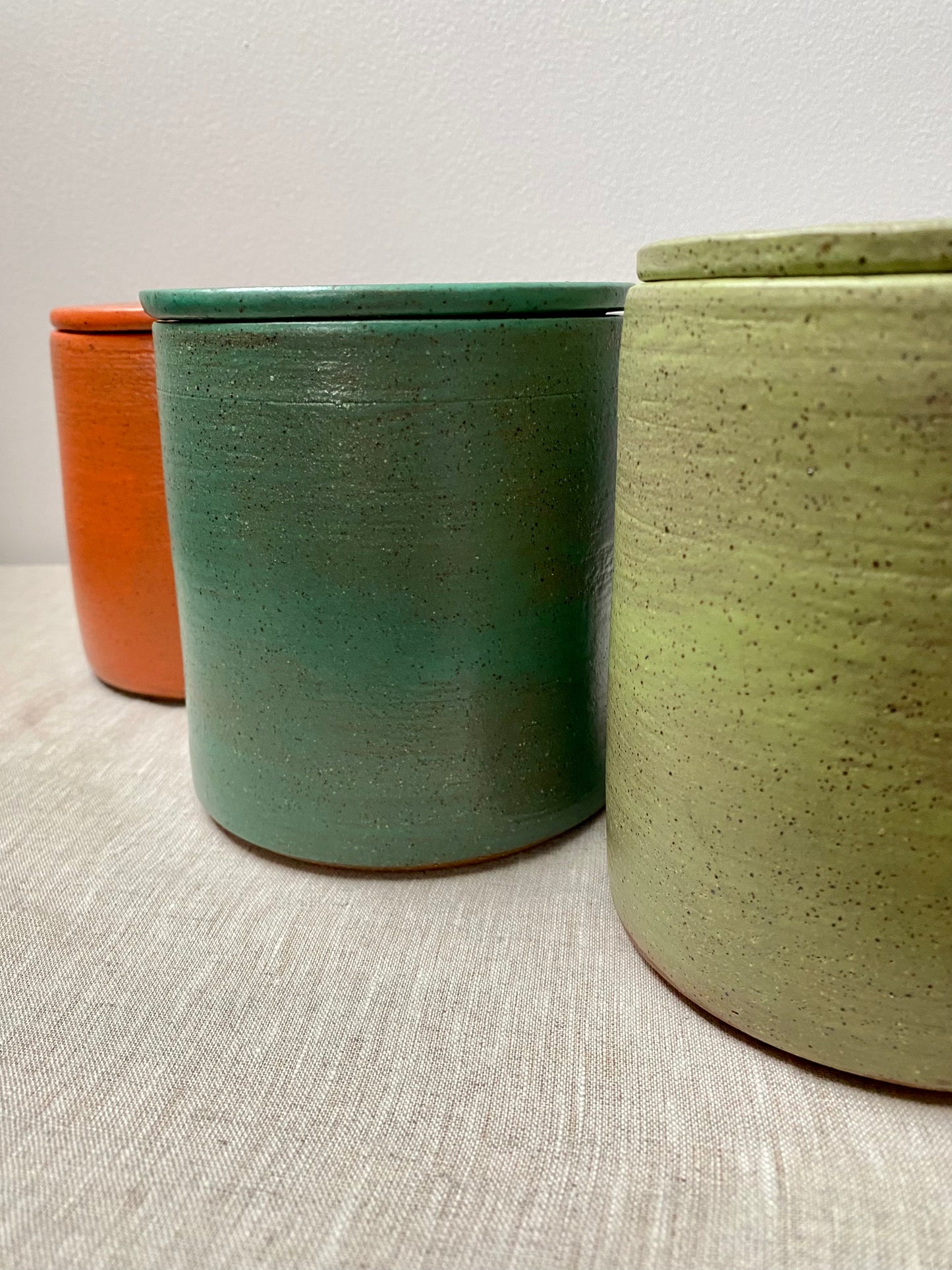 lidded jar - teal
