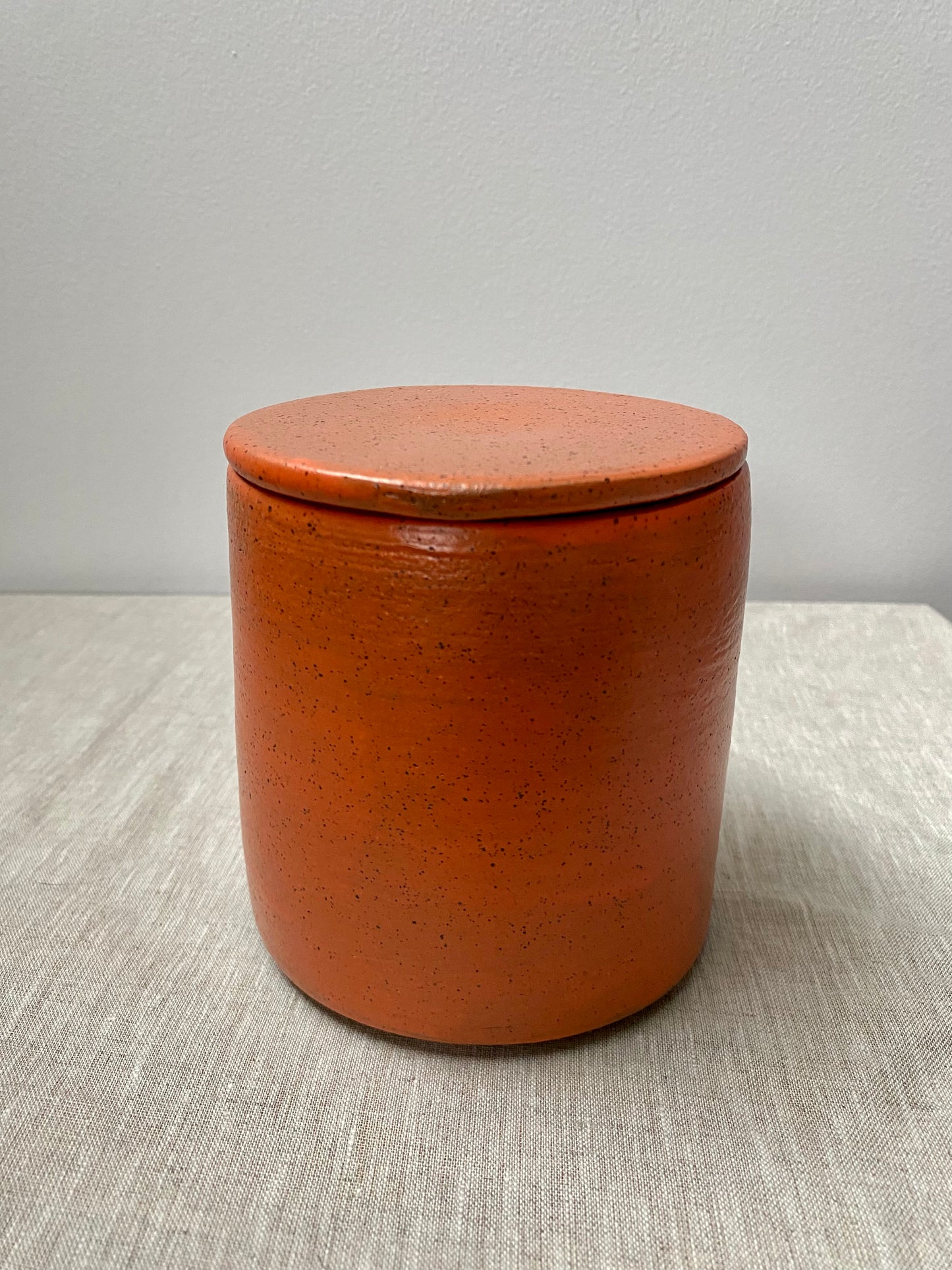 lidded jar - orange