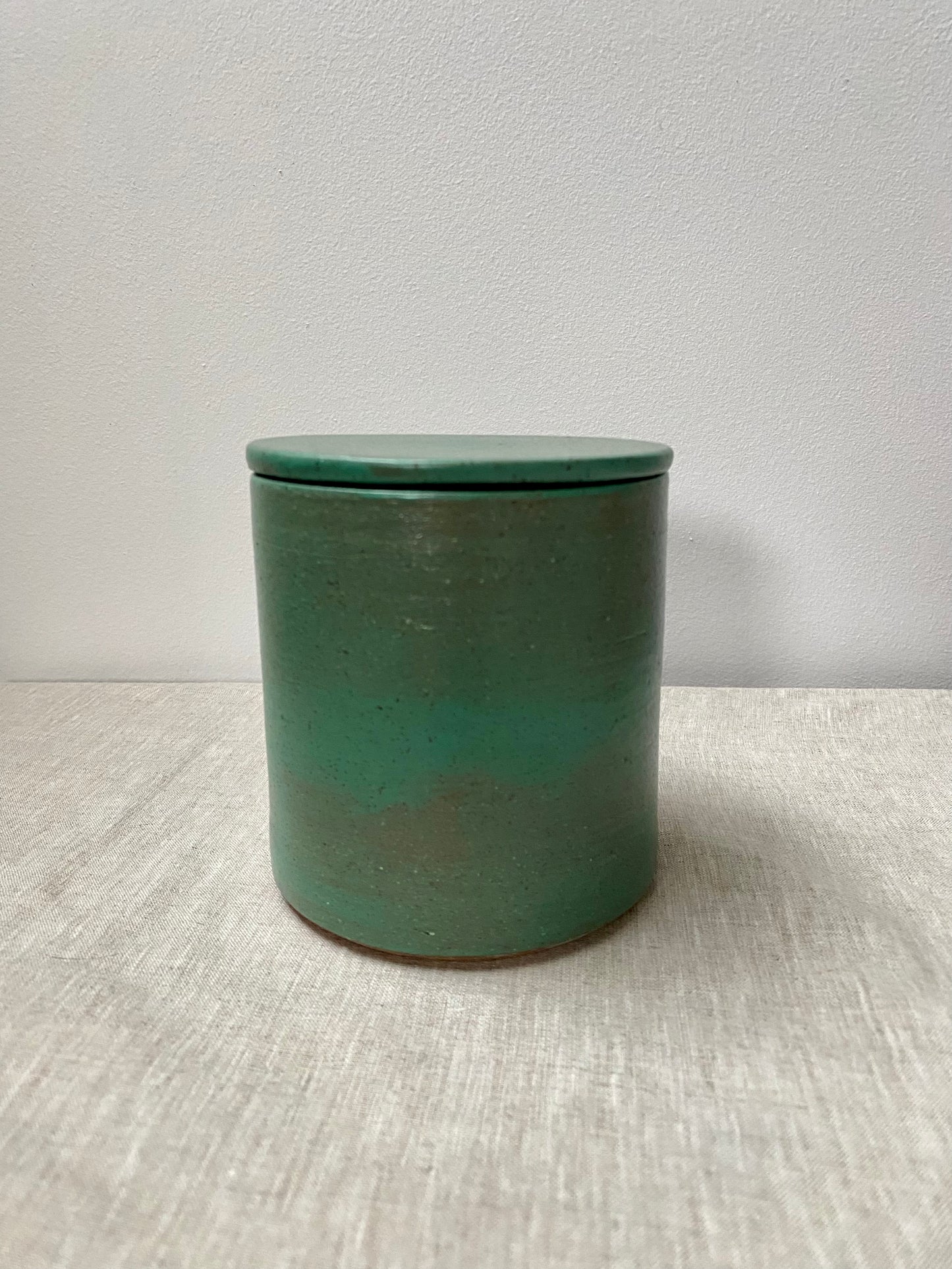 lidded jar - teal