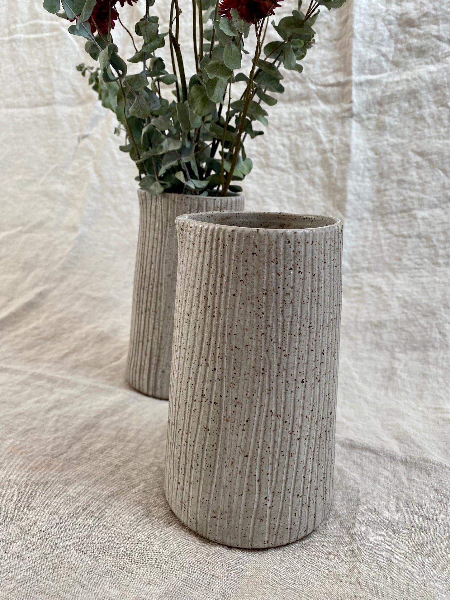medium pitcher vase - white