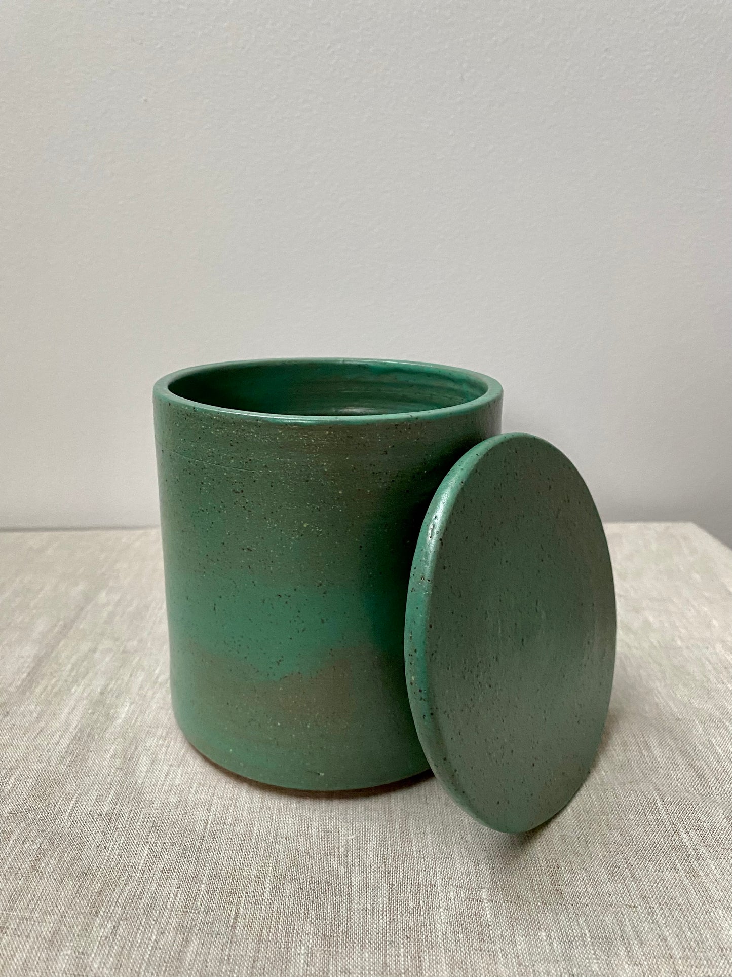 lidded jar - teal