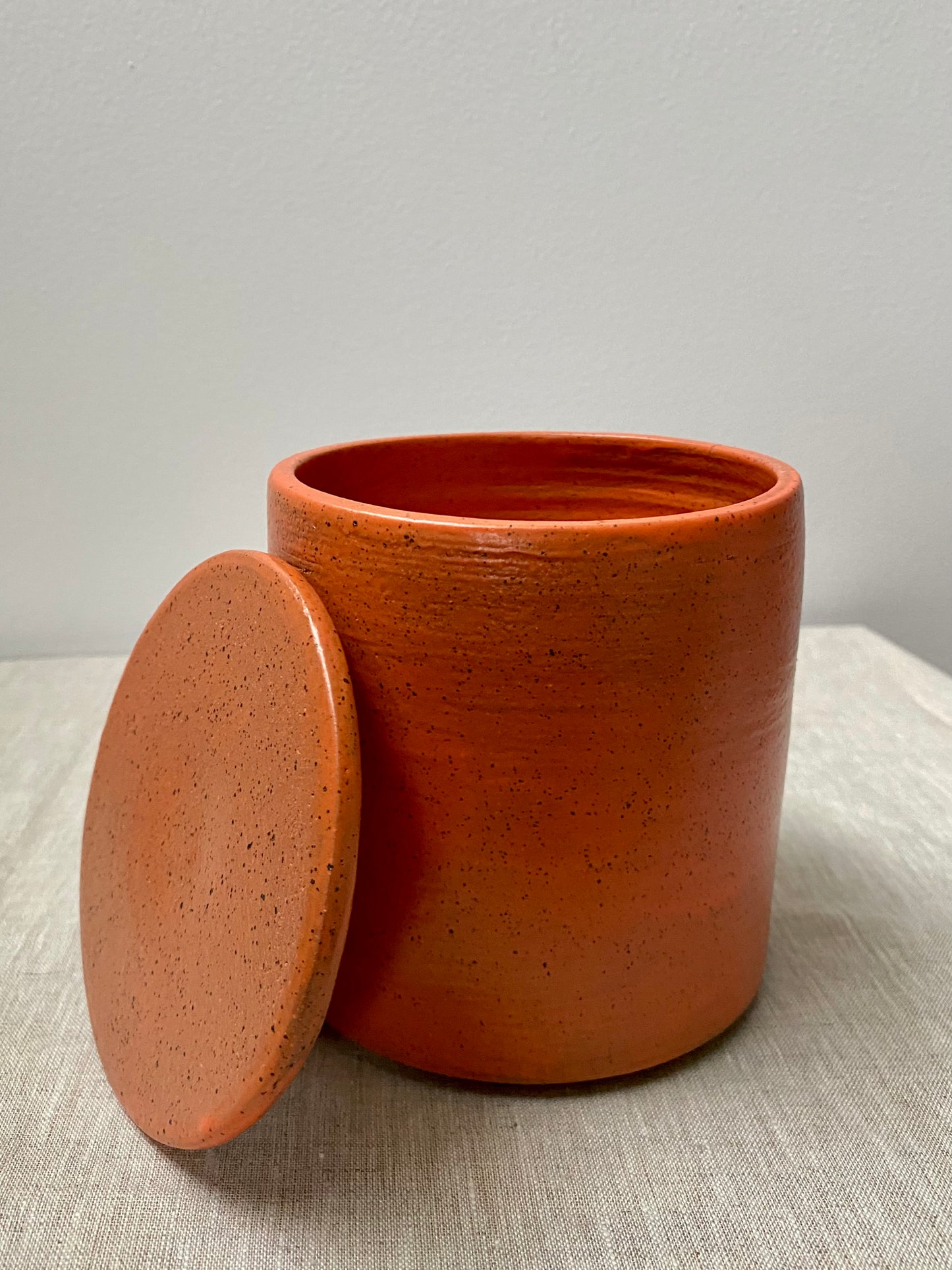 lidded jar - orange
