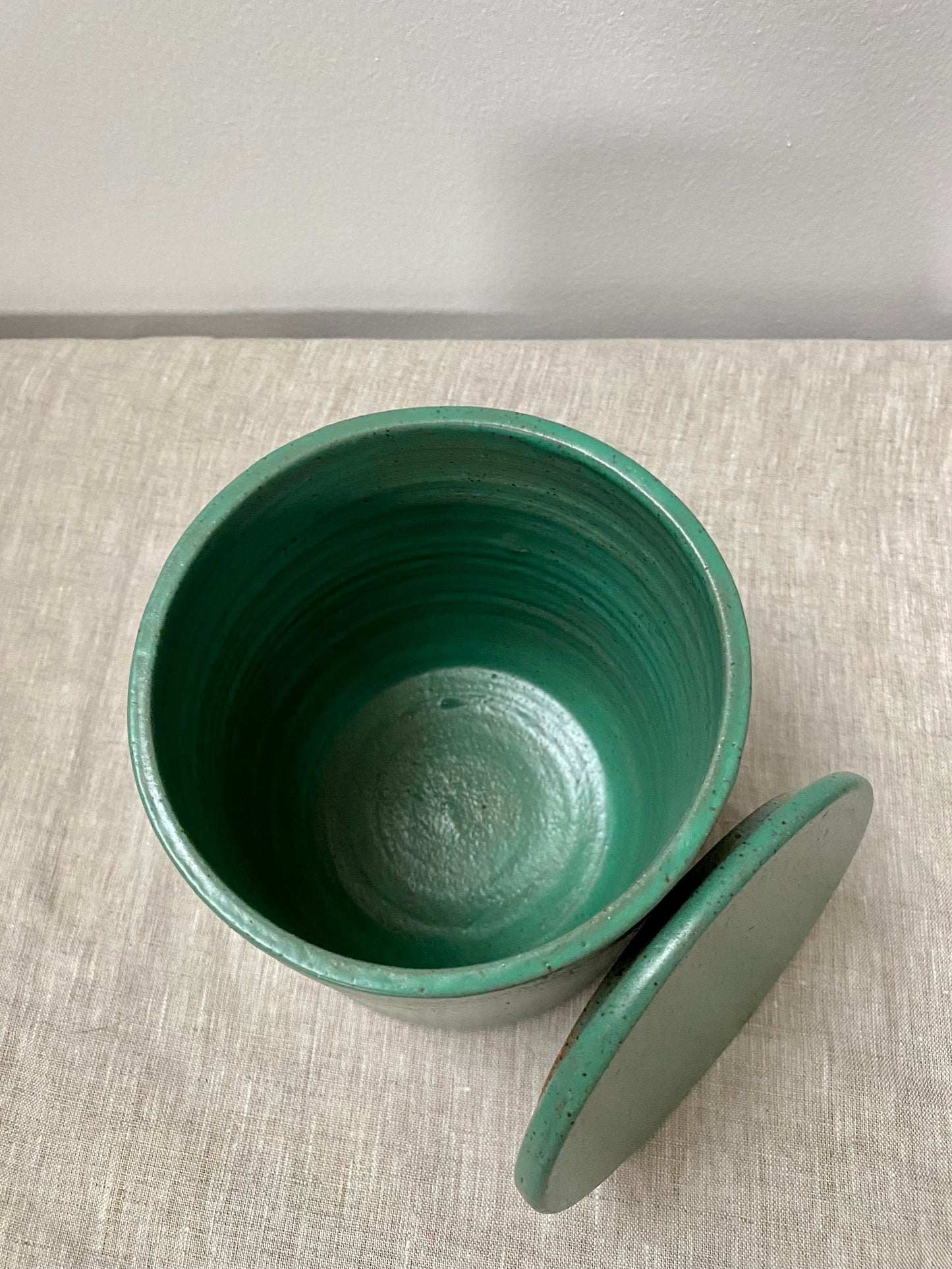 lidded jar - teal