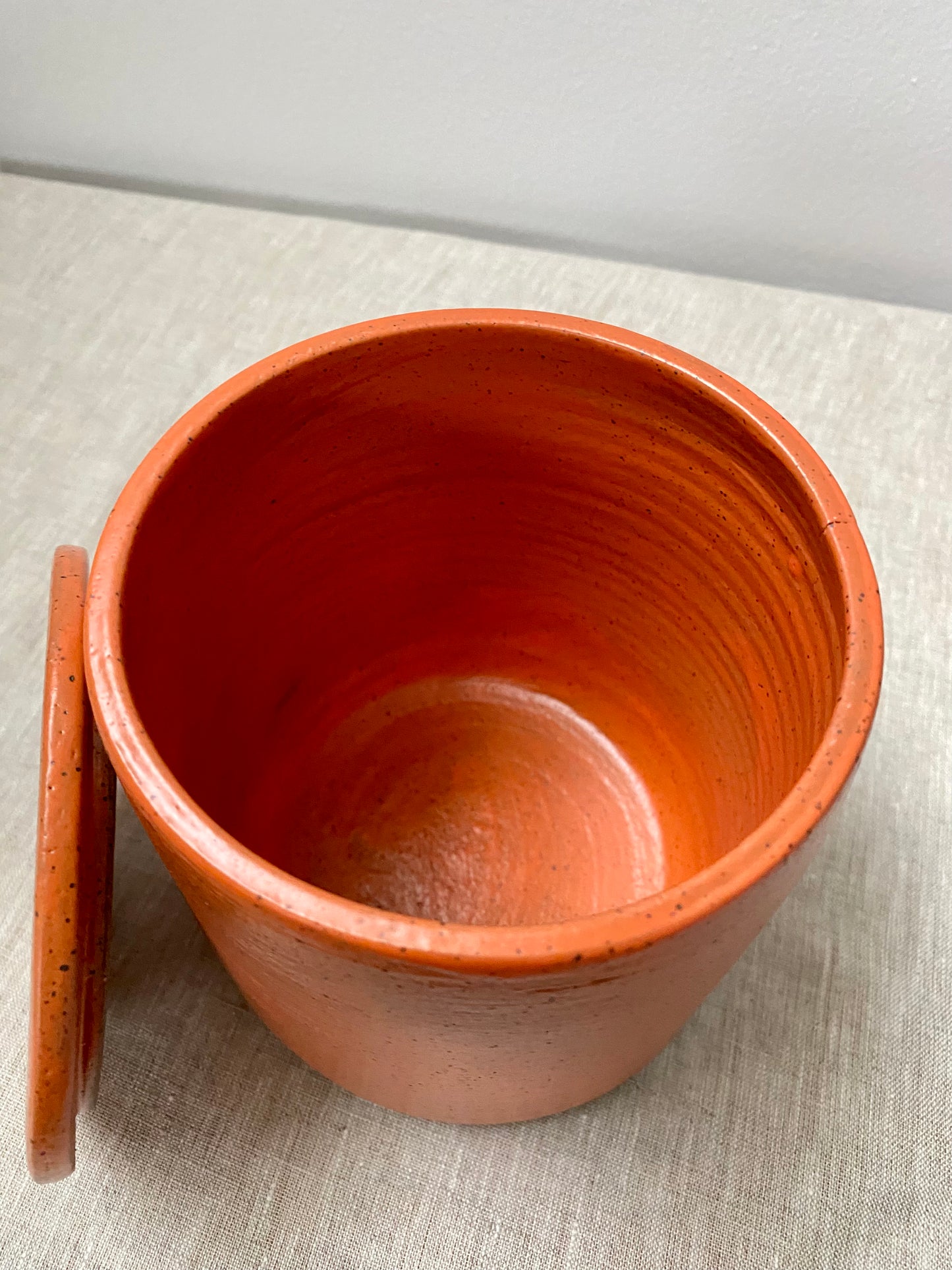 lidded jar - orange