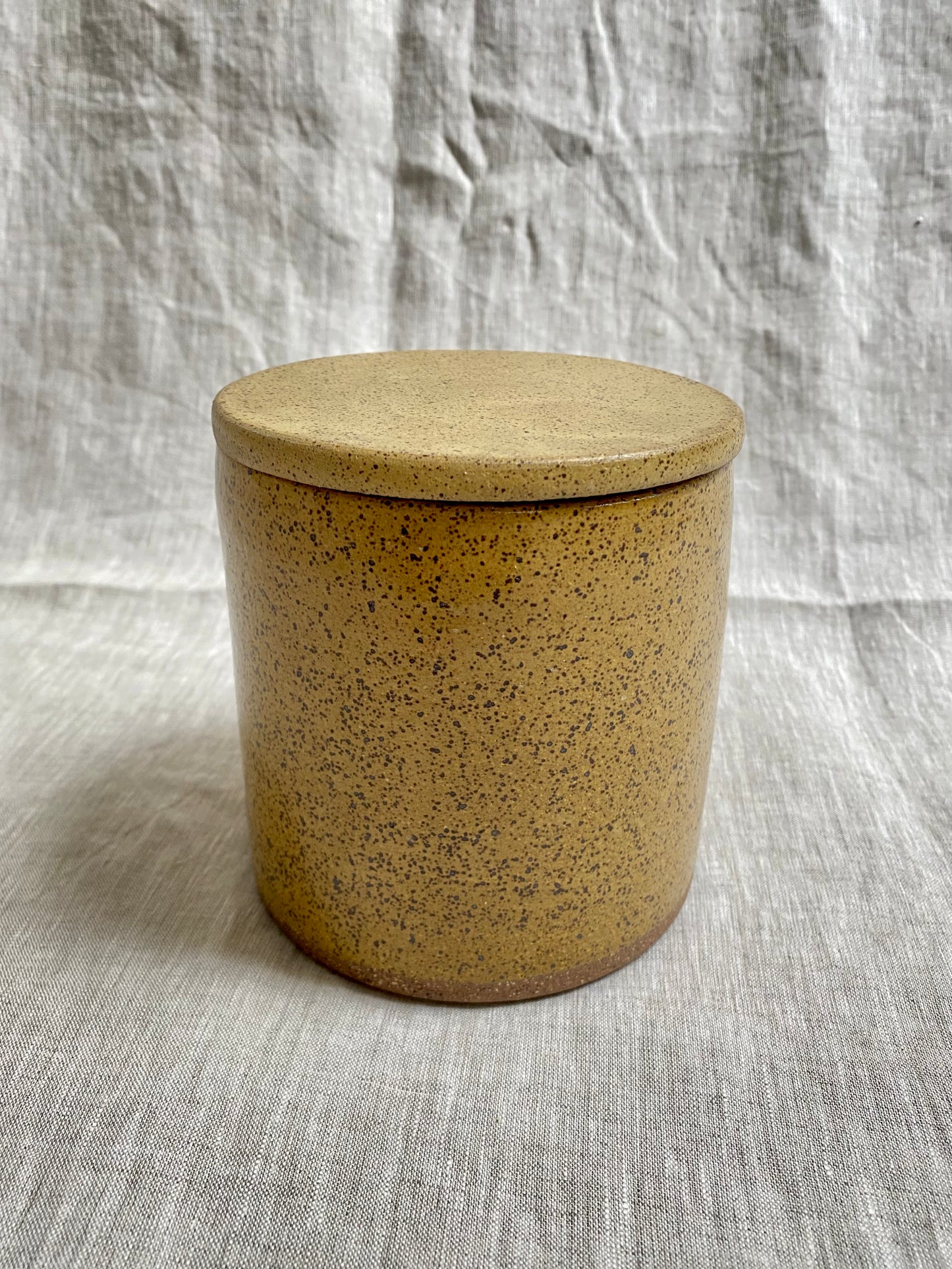 lidded jar - goldenrod