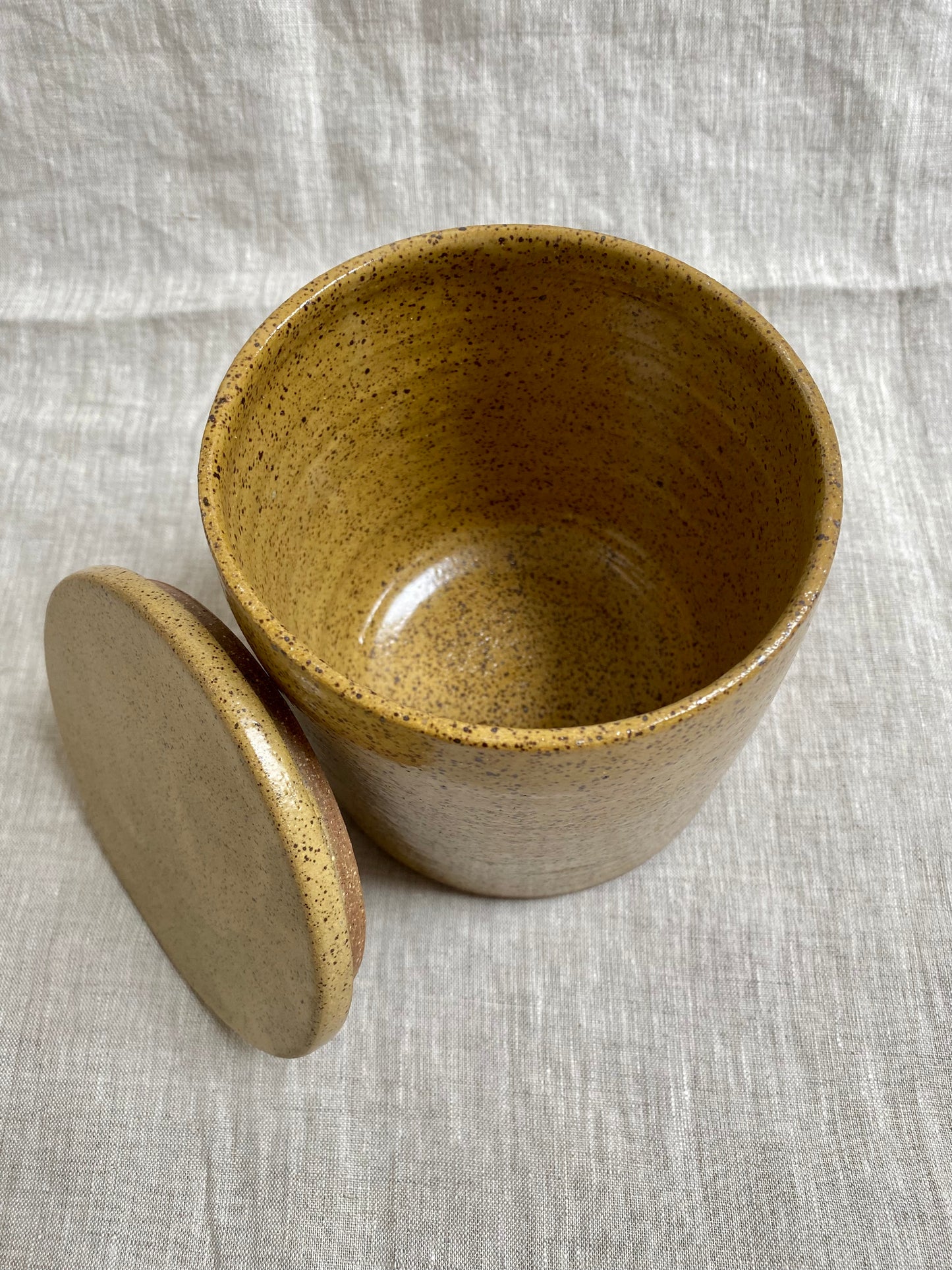 lidded jar - goldenrod