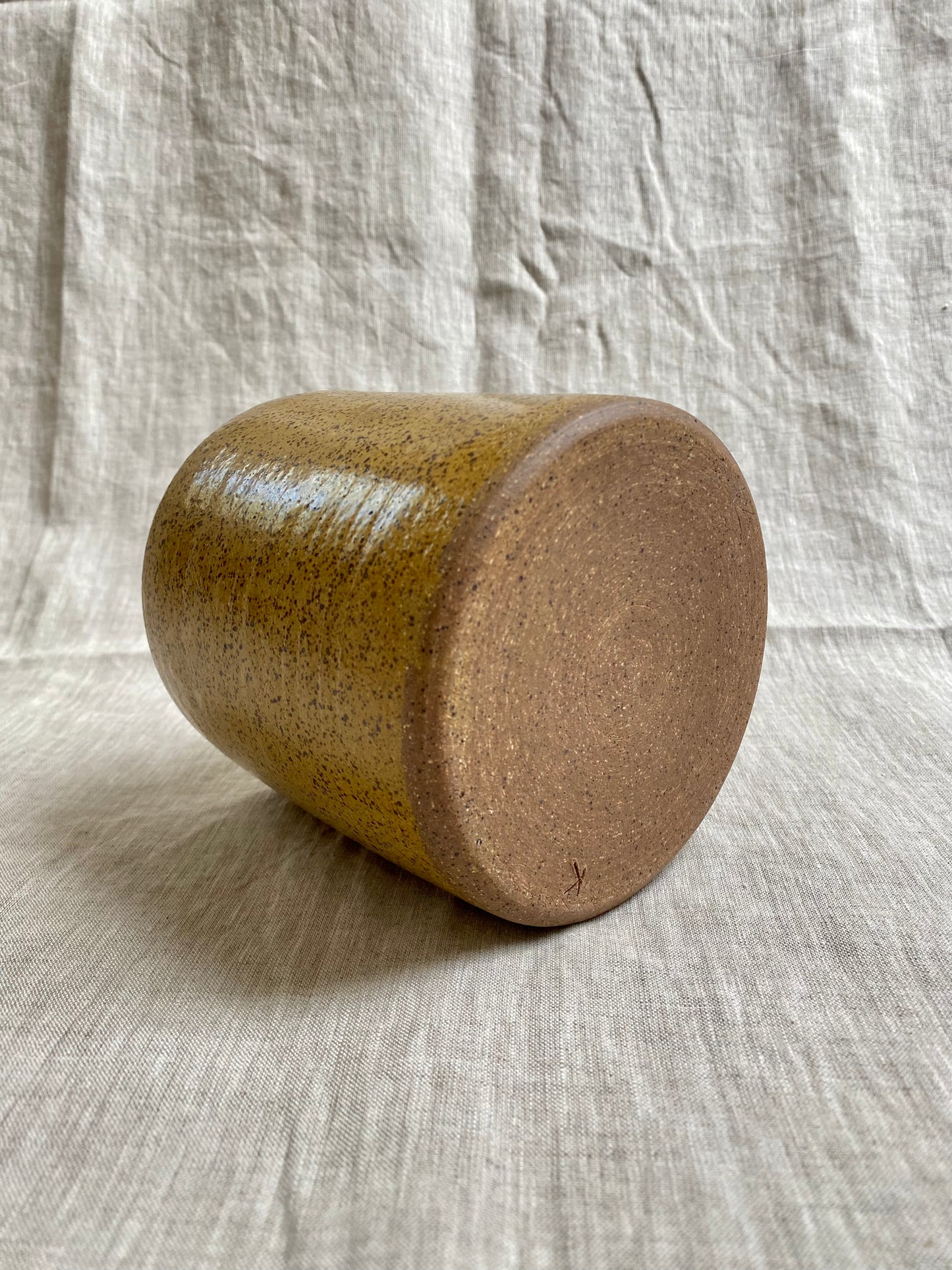 lidded jar - goldenrod