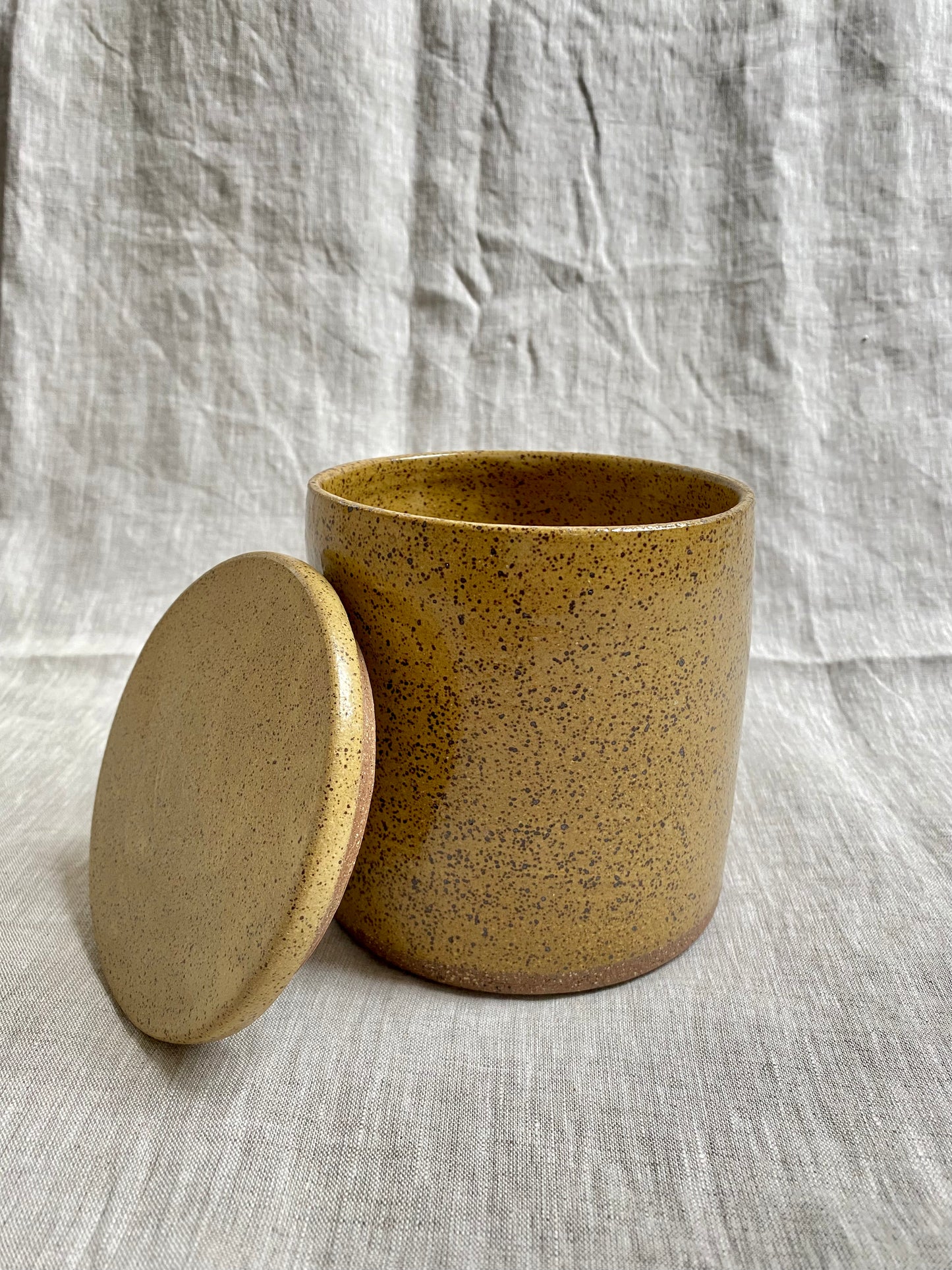 lidded jar - goldenrod