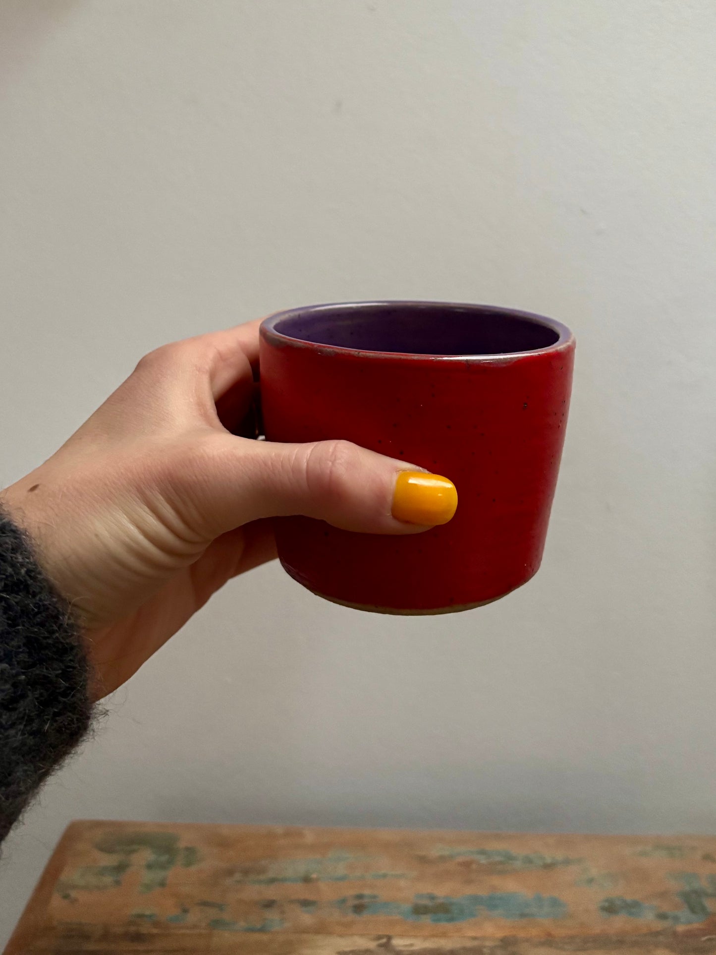 small cup - red and purple