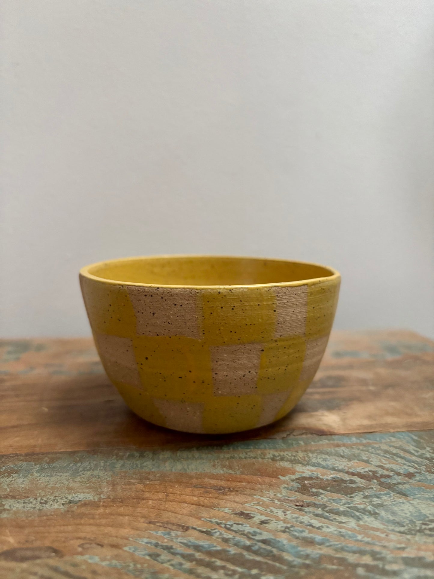 mini bowl - yellow checker