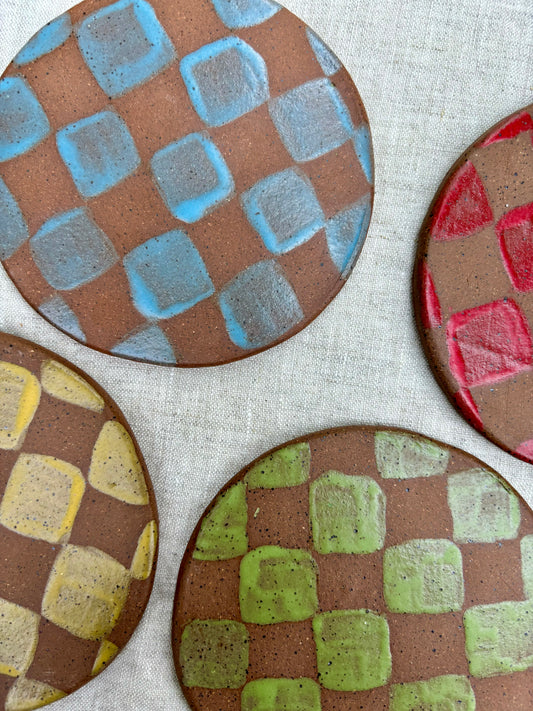 checkered coasters (set of 4)