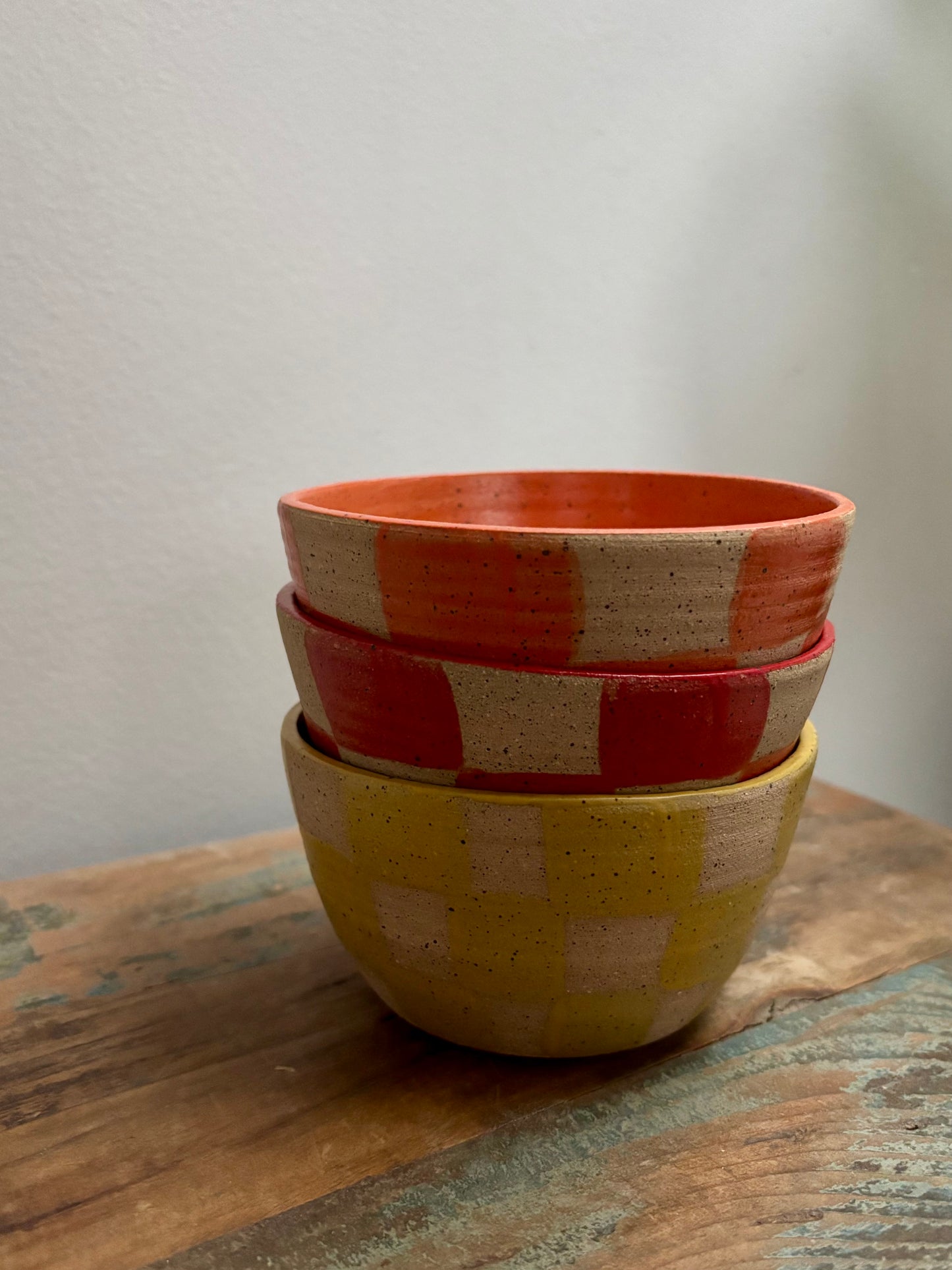 mini bowl - yellow checker